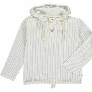 NEW ME & HENRY boys st. ives gauze hooded top in white stripe